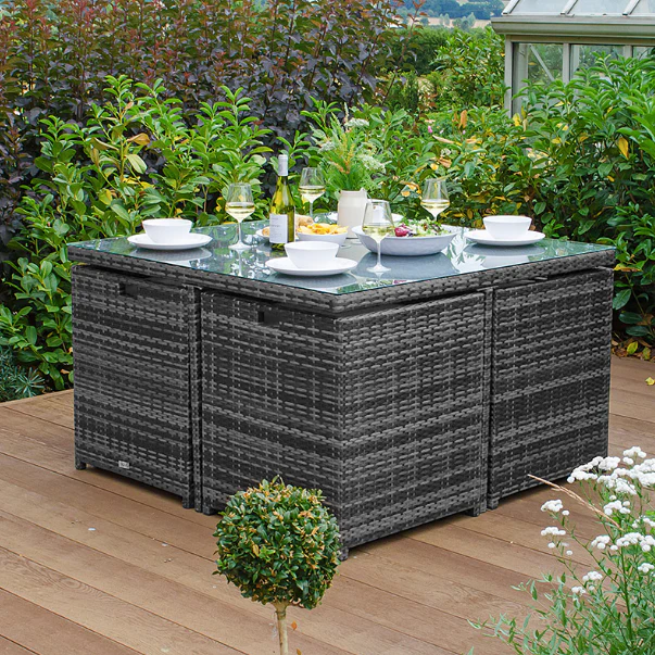 8 Seater Cubed Rattan Garden Furniture Set - Image 6
