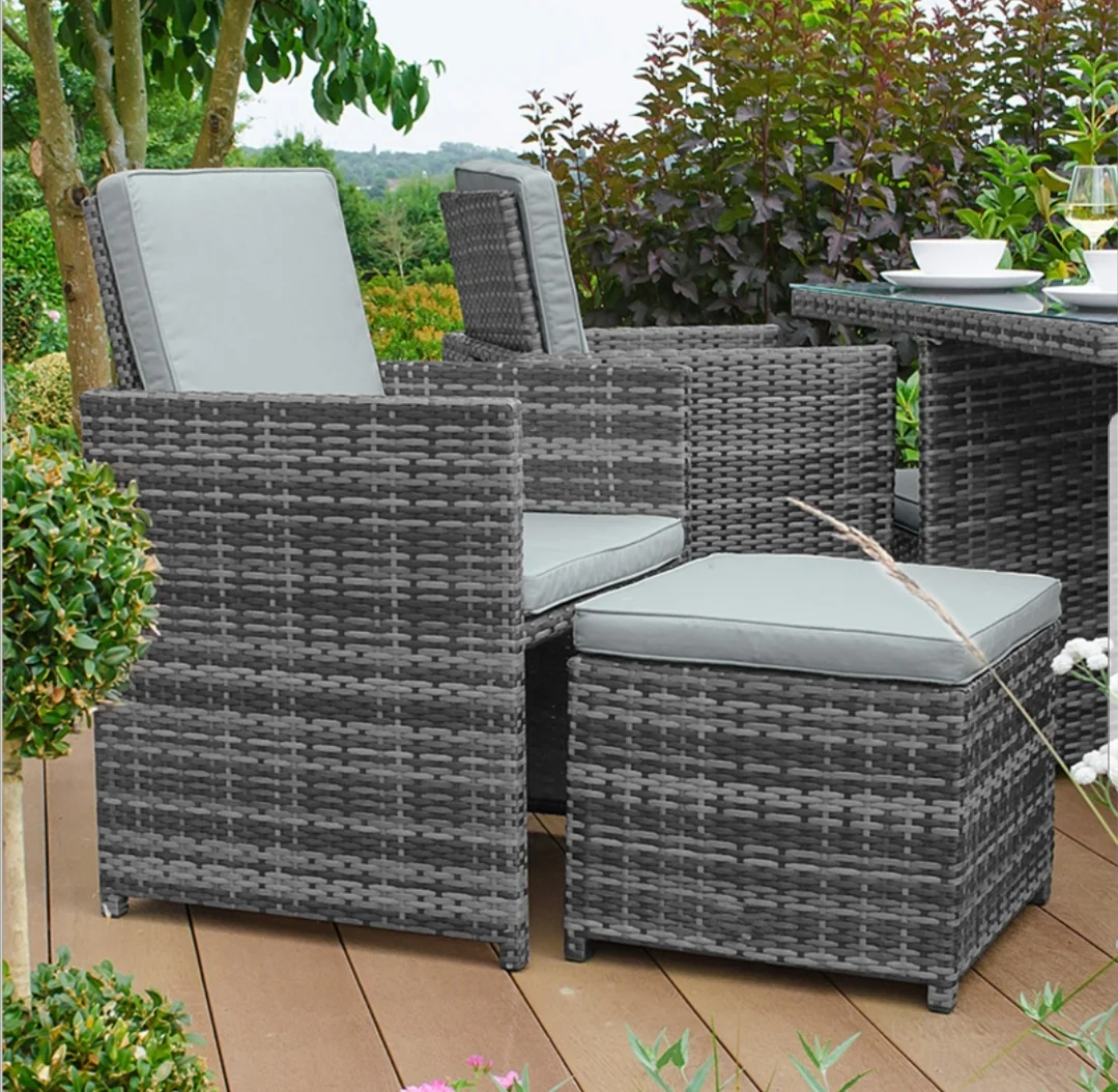 8 Seater Cubed Rattan Garden Furniture Set - Image 7