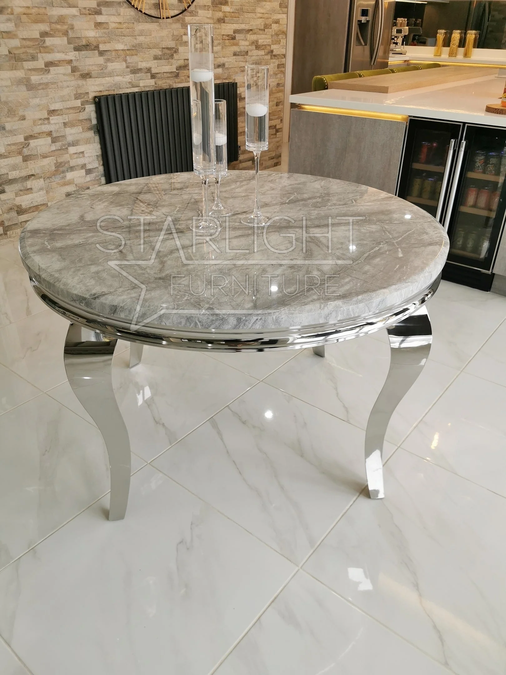 Alexander Marble Round Dining Table Set - Image 4