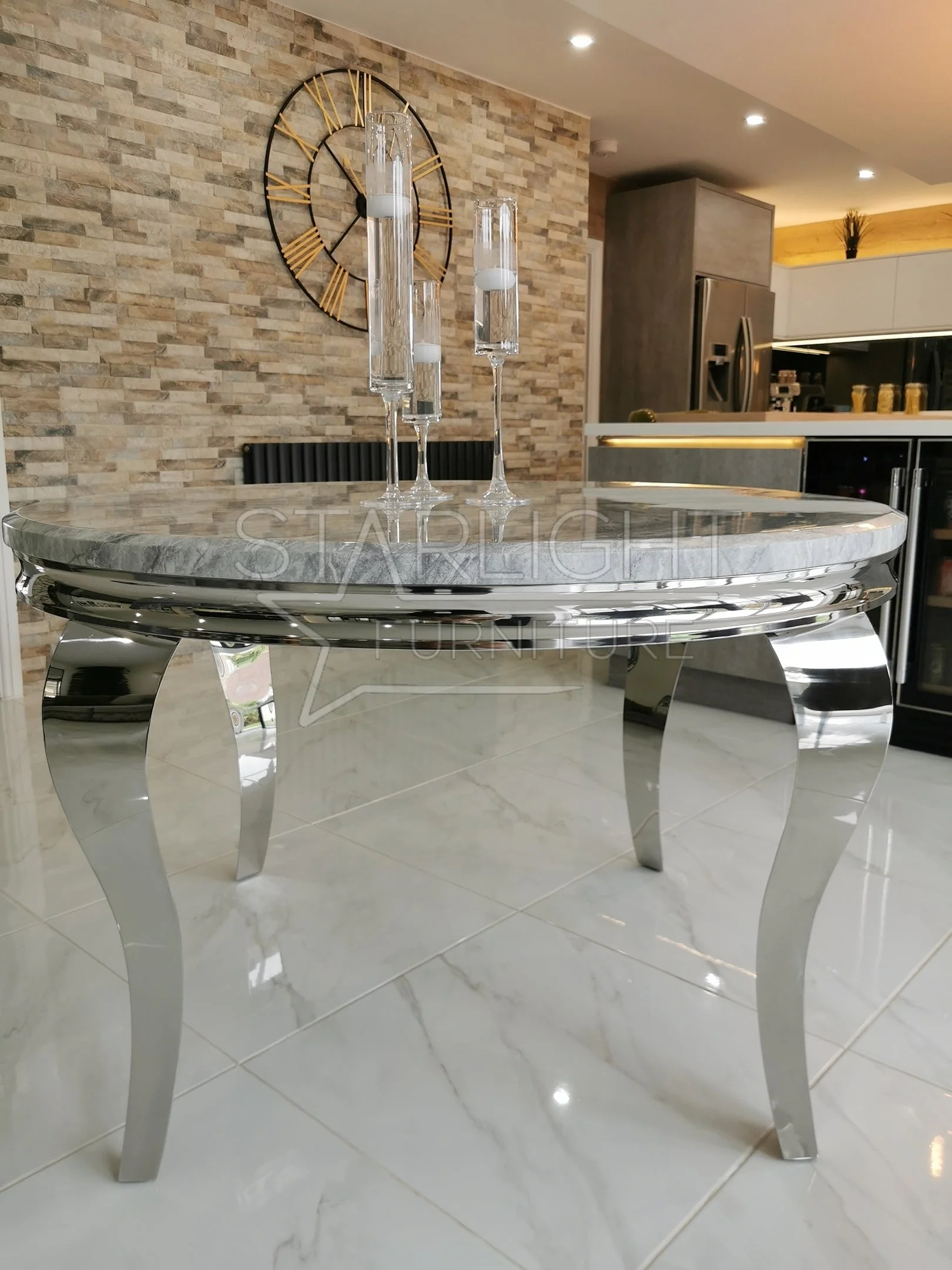 Alexander Marble Round Dining Table Set - Image 6