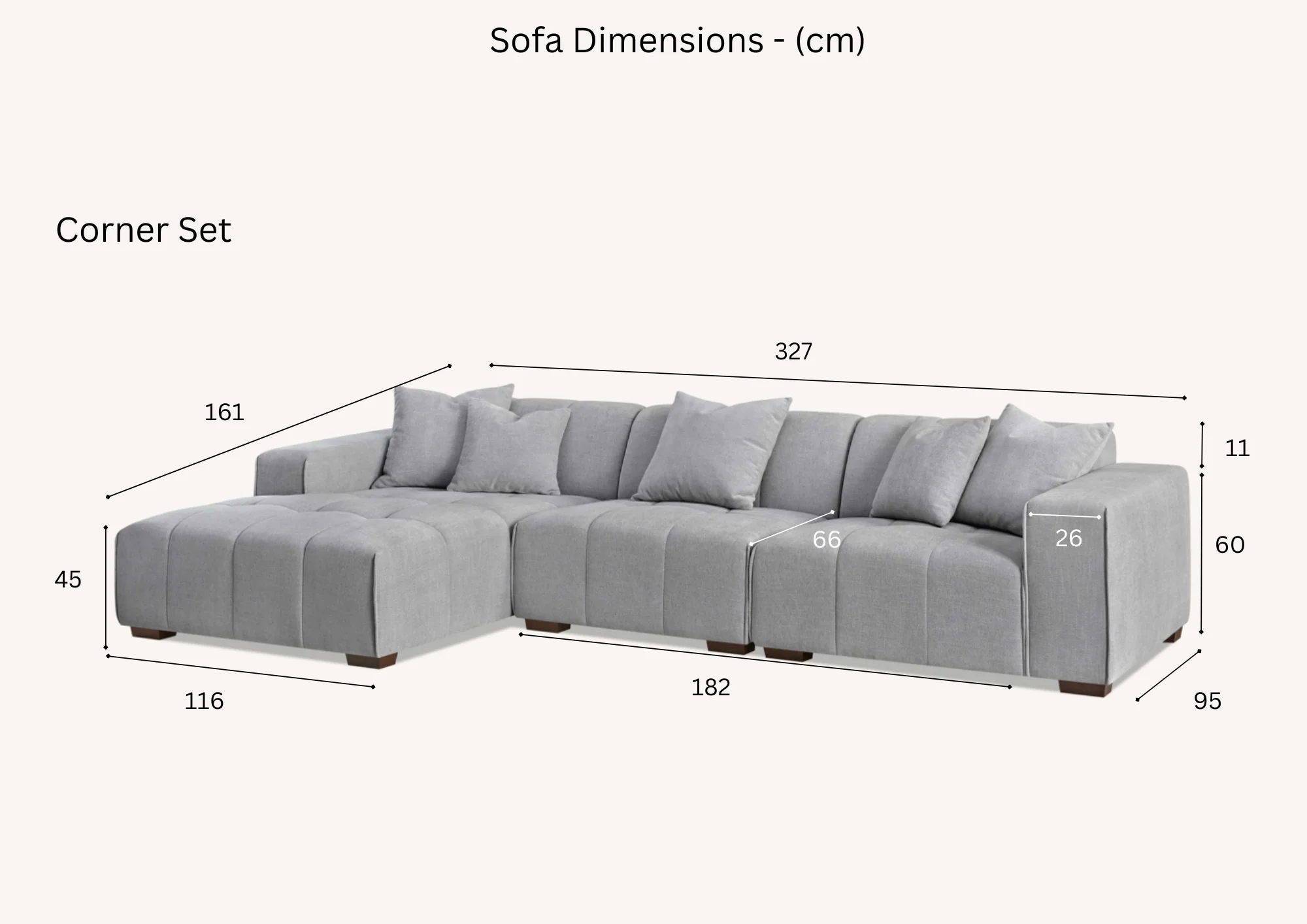 Aluxo Leonard Corner Group in Cloudy Grey Boucle - Image 7