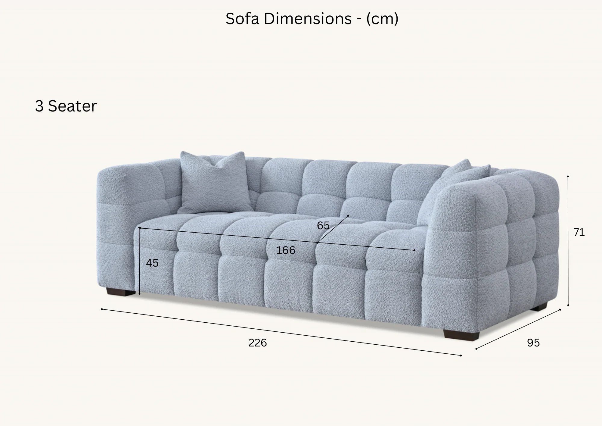 Aluxo Tribeca Boucle Fabric Sofa - Image 9