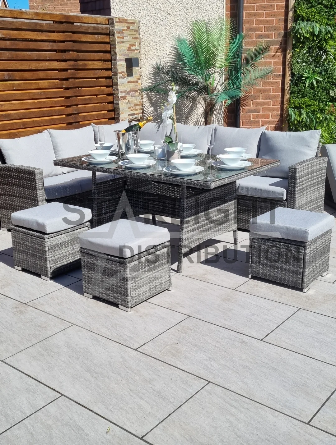 Myla 9 Seater Rattan Garden Furniture Set - Image 4