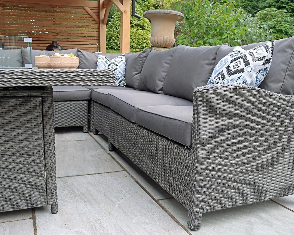 Paris 9 Seater Rattan Garden Furniture Set With FIREPIT Table - Image 3