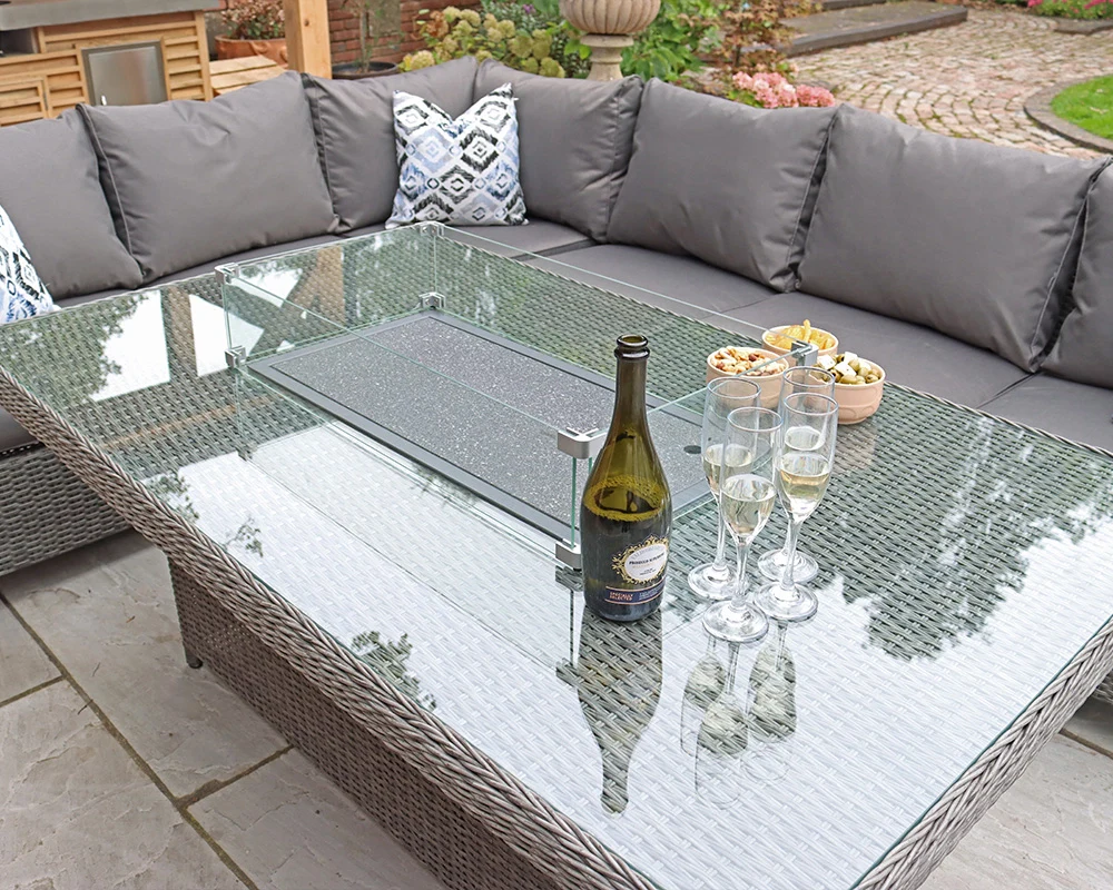 Paris 9 Seater Rattan Garden Furniture Set With FIREPIT Table - Image 7