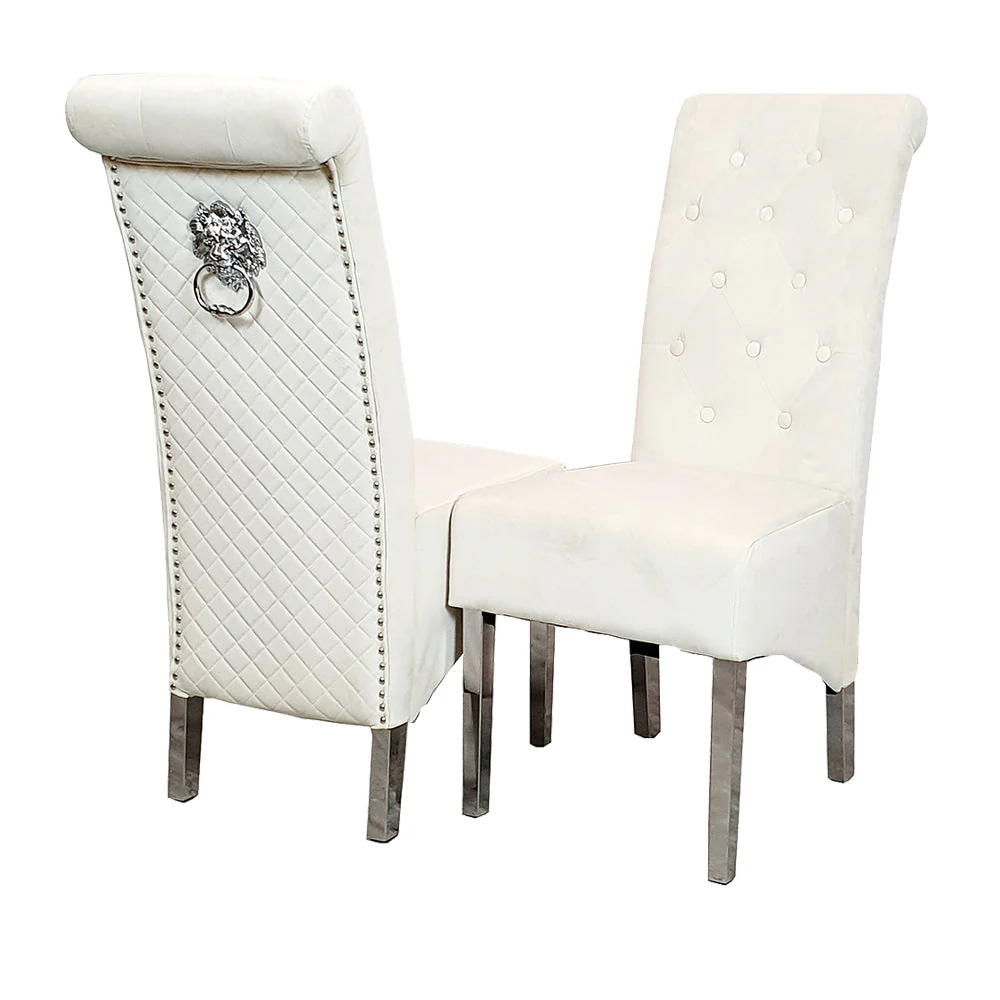 Set of 2 French Velvet Emma Chairs - Image 3