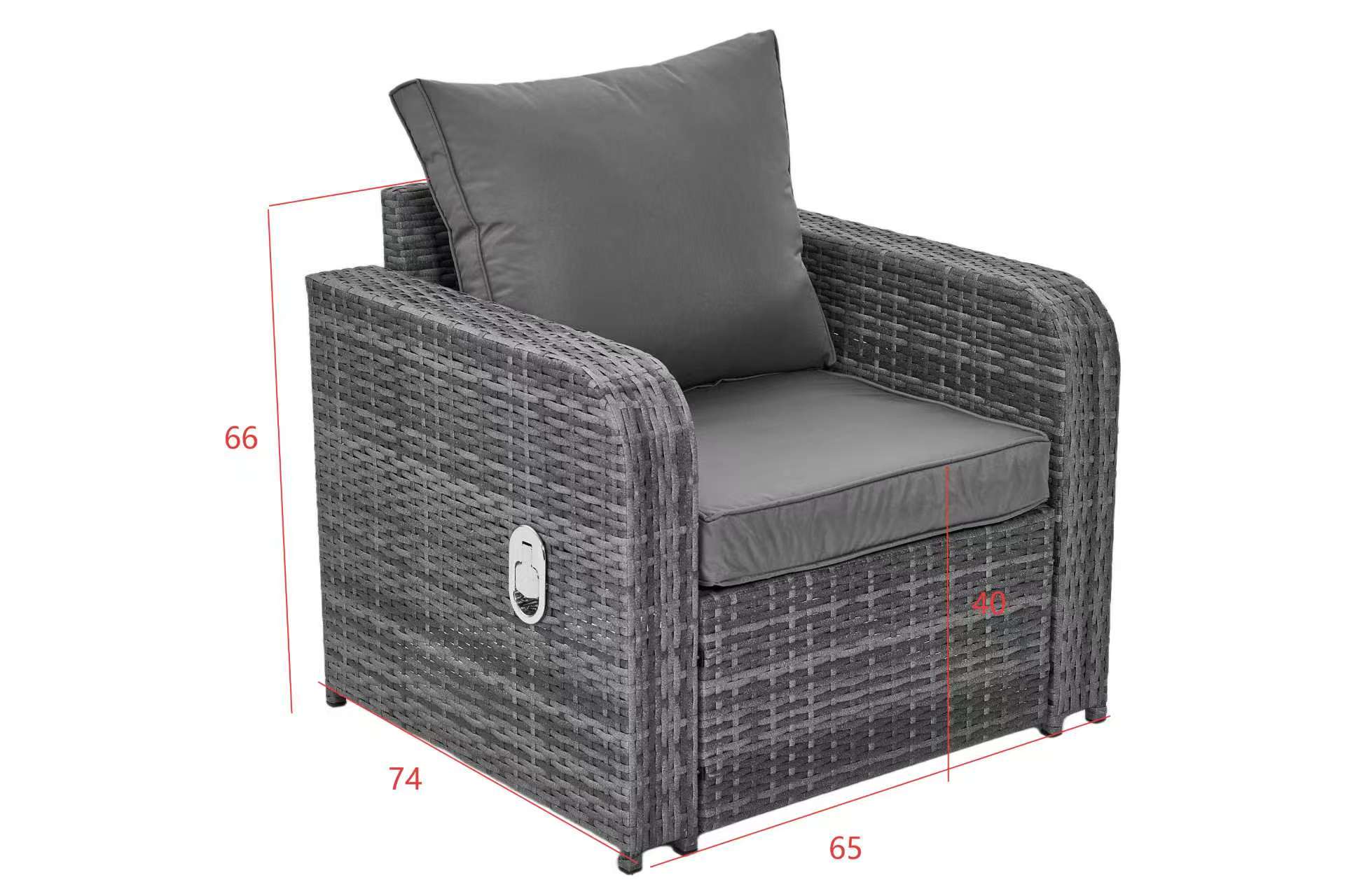 Sienna Recliner Rattan Garden Furniture Set With FIREPIT Table. PRE-ORDER - Image 8