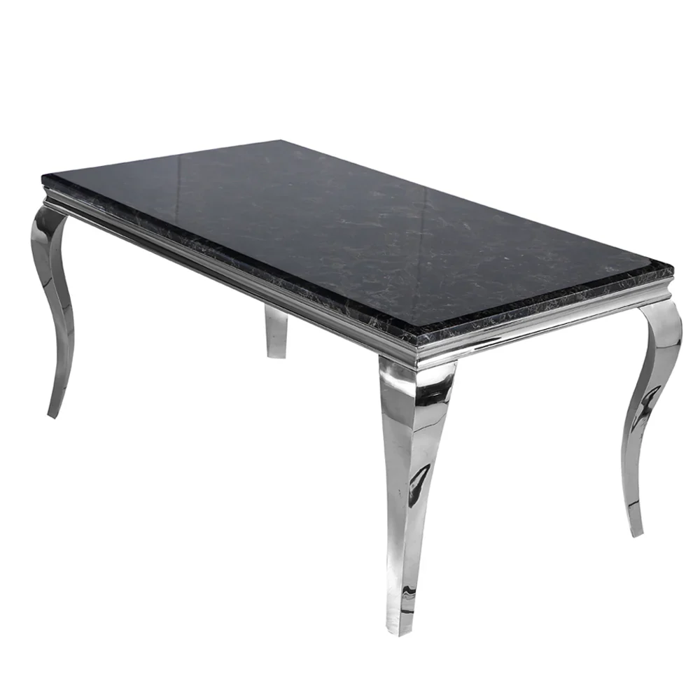 Trafalgar Solid Marble Dining Table Chrome.        (Tabletop Colour Options Available) - Image 3